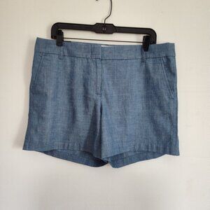 Ladies SZ 14 J Crew Factory Blue Chambray Short 5" inseam